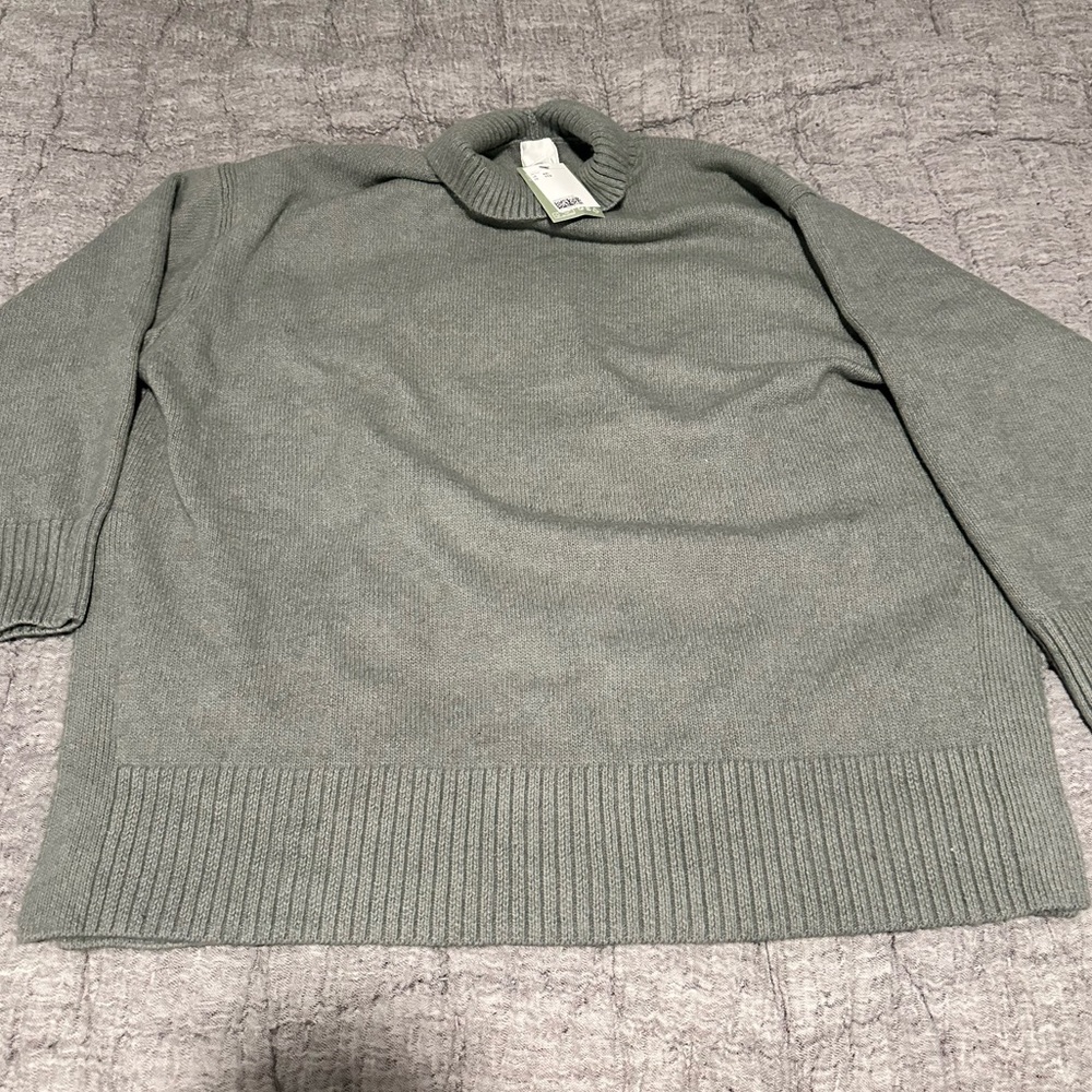 Women's Sage Green Mock Neck Sweater